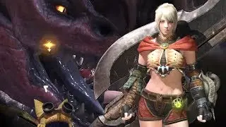[Monster Hunter World &beta;] Solo Switch Axe Girl vs Anjanath (Ancient Forest Menace)