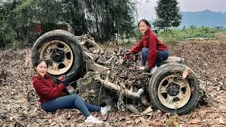 The girl who repaired and restored the old scrap car was abandoned for a long time.