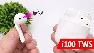 i100 TWS лучшая копия AirPods с сенсором автообнаружения уха