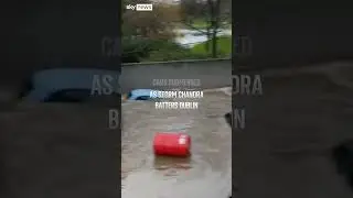 Cars submerged in Dublin floods