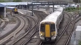 Southeastern connex white 375+SE refurb 375, SE class 395 arrive and depart Ramsgate 19/05/2017.