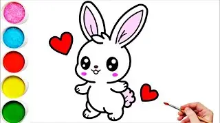 Cute Rabbit Drawing, Painting & Coloring For Kids and Toddlers_ Kids Art