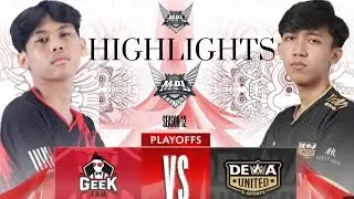 GEEK FAM VS DEWA UNITED HIGHLIGHT Playoffs MPL Season 12