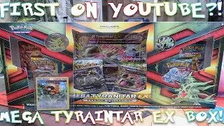 FIRST ON YOUTUBE?! INSANE PULLS! EARLY MEGA TYRANITAR PREMIUM COLLECTION BOX OF POKEMON CARDS!