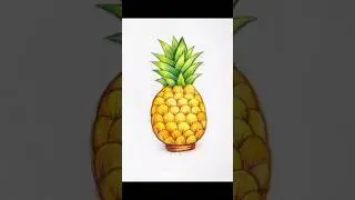 Easy pineapple Drawing 🍍 #shorts #short #yoitubeshorts
