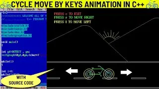 MOVING CYCLE IN TURBO C++ | CYCLE MOVE BY KEYS ANIMATION IN C | BICYCLE 🚲 IN C LANGUAGE | C GRAPHICS