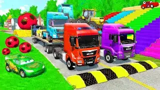 Truck vs Huge Speed Bumps – Long Distance Physics Crashes (BeamNG) EP.9 💥