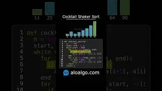 Cocktail Shaker Sort 🍹 - Sorting 8 Elements Visually Explained