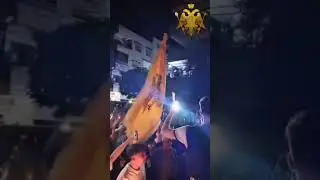 Greco Syrians wave the Byzantine flag during Easter celebration in Damascus (Easter 2025)