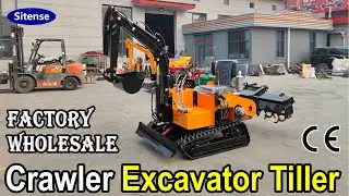 Multifunctional Mini Crawler Excavator with Rotary Tiller for Wholesale