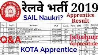 Railway KOTA Apprentice Result || SAIL Naukri 2019 | Navy Tradesman भर्ती 2019 ||
