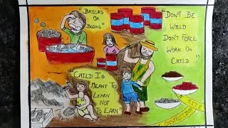 Stop Child Labour Drawing | Poster on Child Labour | Step by Step #poster #trending #new