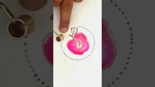 hand painted neon pink Apple art | miniature art | Handmade gift tag | #giftgiving #handmadetags