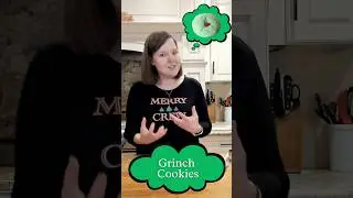 Baking Grinch Cookies - So Easy and Good! 💚#grinchcookies #christmasbaking #holidaycookies #shorts