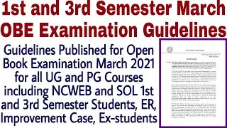 DU SOL 1st & 3rd Sem OBE March Exams 2021 Guidelines Published including Exstudents/ ER/ Improvement