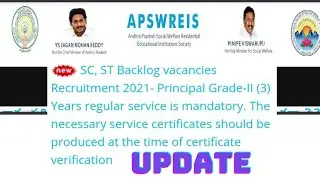 APSWREIS TGT PRINCIPAL WARDEN SC ST BACKLOG COUNCELLING UPDATE