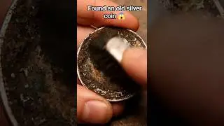 Cleaning an old silver coin with brush 🪥