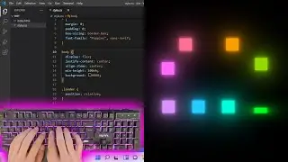 ASMR Programming - Glowing Square Loading Animation Using HTML CSS - No Talking