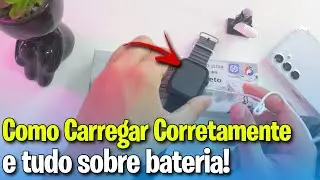 ✅Como CARREGAR SMARTWATCH T800 ULTRA e TUDO SOBRE BATERIA