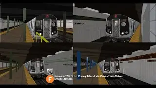 OpenBVE NYC Subway IND Operation: R160B (F) Train from Jamaica-179 St to Coney Island via Crosstown
