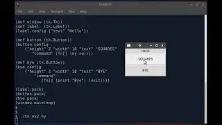Hy Program showing Tkinter buttons.
