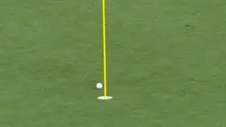Ricky Barnes sticks his tee shot close on No. 18 at The Greenbrier