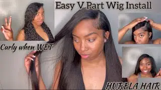 Straight or Curly When Wet V Part Wig Install ft. Hurela Hair 😍