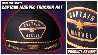 Captain Marvel Snapback Trucker Red Bottom Hat | Captain Marvel 950 Red Underbrim Trucker Hat 9Fifty