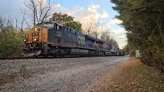 EMD trails on CSX coal train + crossing malfunction