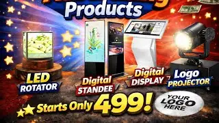 1️⃣ All Types of Advertising Display | LED Rotator, Digital Standee & Logo Projector | Starts ₹499