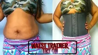 LATEX WAIST TRAINER TRY ON