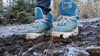 Country boy sneakers stuck on mud & snow, part 1 #stuck #stuckinmud #sneakers