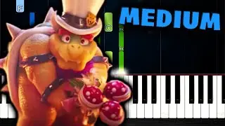 Bowser - Peaches (The Super Mario Bros. Movie) - Piano Tutorial (MEDIUM)