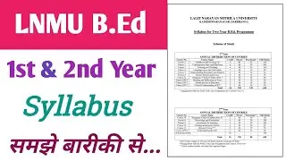Lnmu B.Ed 2 year syllabus in hindi