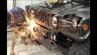 Hummer H1 Alpha Brush guard install on Humvee