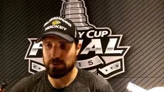 Patrick Sharp on the Blackhawks' Game 1 victory.