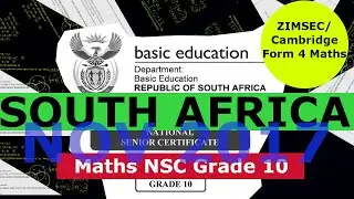 Grade 10 SC Mathematics | May-June 2017 Paper 1 | (DBE/NSC/CAPS) | NTE | ZIMSEC/Cambridge Form 4
