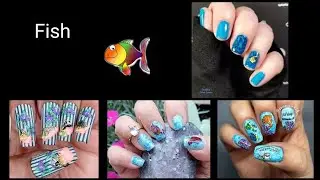 Fish / Saturday Stamping  / Fan Brush Mani / Pretty Fingers By Robin
