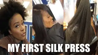 MY FIRST SILK PRESS ON 4C HAIR , NATURAL HAIR AND BIG CHOP JOURNEY