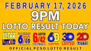 9pm Lotto Result Today PCSO February 17 2026