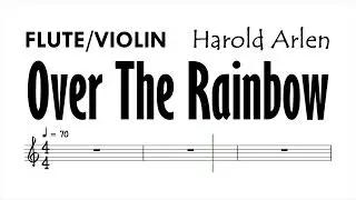 Over The Rainbow C Flute Violin Sheet Music Backing Track Play Along Partitura