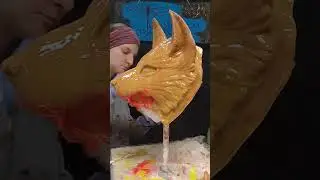 Sculpting a Handcrafted Wolf Mask 🐺 #handmade  #wolfmask  #cosplay  #maskart  #shorts  #diycosplay