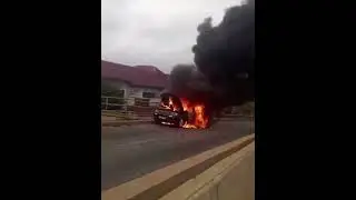 BMW X3 burst into flames near Burma camp on East Airport Road&hellip;the driver escaped unharmed  🔥 😱