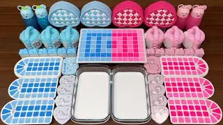 BLUE vs PINK I Mixing random into Glossy Slime I  Satisfying Slime #745