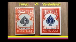 Comparacion Cartas Bicycle Originales Con Cartas Falsificadas de mala calidad Bicycle Fake Cards