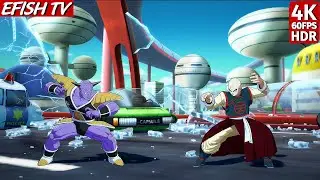 Капитан Гинью и Наппа против Тиена и Ямчи (самый сложный ИИ) - Dragon Ball FighterZ