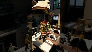 When humans and tiny workers make giant sandwiches #shorts #tinyworkers #metaworld #ai