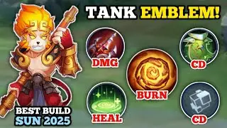 SUN TANK EMBLEM IS BACK! (100% broken!💀) SUN BEST BUILD 2025 -MLBB
