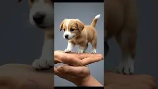 Puppy Walks on Hand: Realistic HD Animation with Playful Steps | #puppy | #shorts | #ytshorts