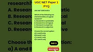 UGC NET Paper 1 PYQ | Research Characteristics | Day 3 | PrepPoint